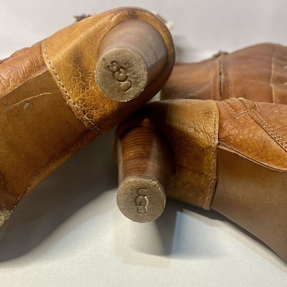 Ugg Rosie Womens Sexy Lace up Knee High Leather Boots Size 8 Brown - Picture 8 of 15